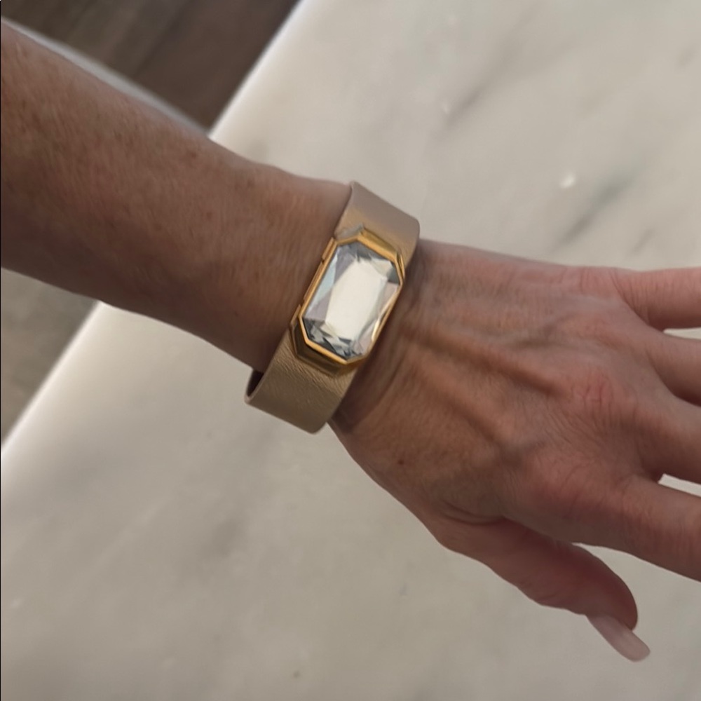 Gold and Tan Wearable Tech Bracelet